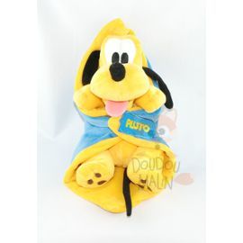  peluche pluto chien courverture jaune bleu 